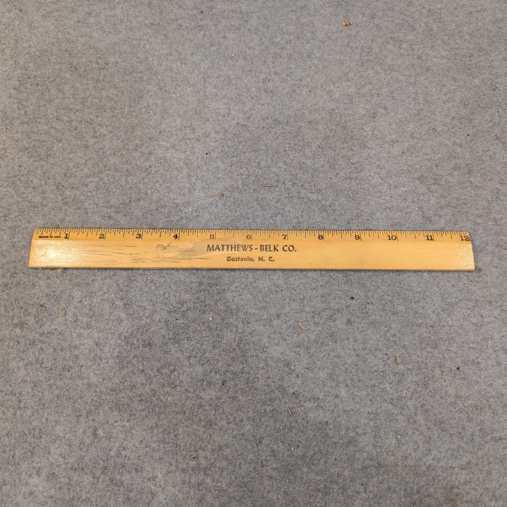 Vintage Matthews-Belk Co Gastonia NC Wooden Advertising Ruler Made in USA - Picture 2 of 3